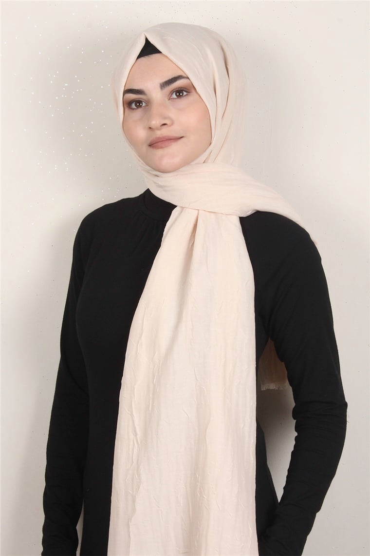 Bambu Kraşlı Şal 2724-10 Kemik