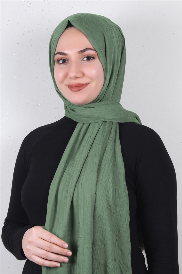 Bambu Kraşlı Şal 2724-112 Çağla Yeşili