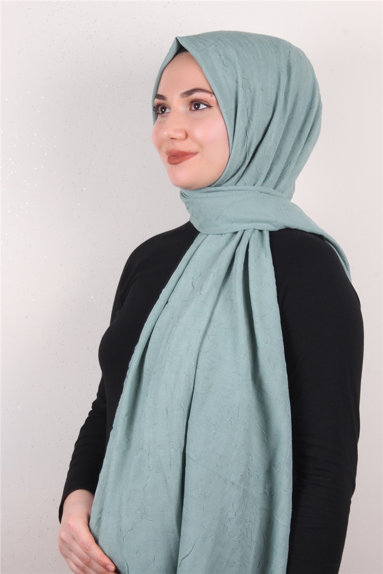 Bambu Kraşlı Şal 2724-116 Mint Yeşili