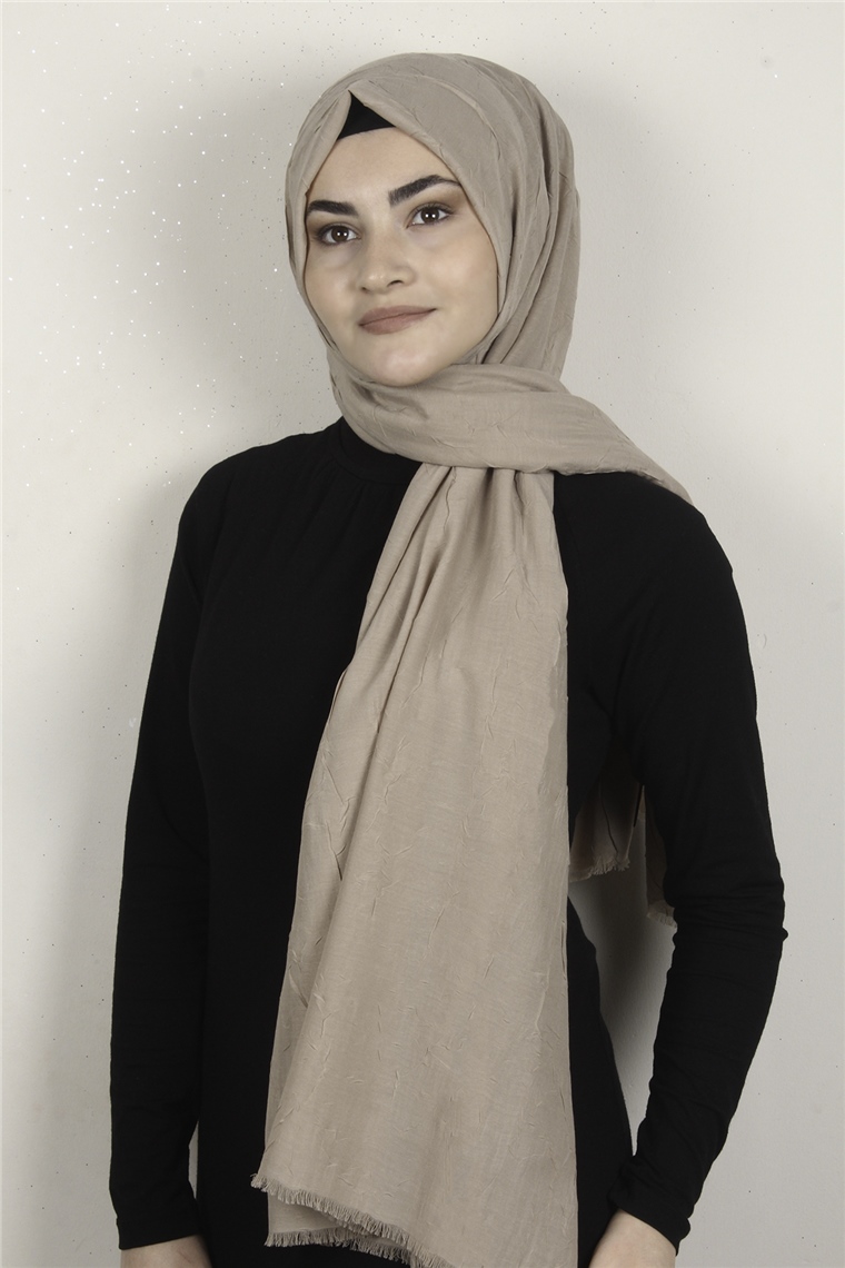 Bambu Kraşlı Şal 2724-12 Miskli Kahve