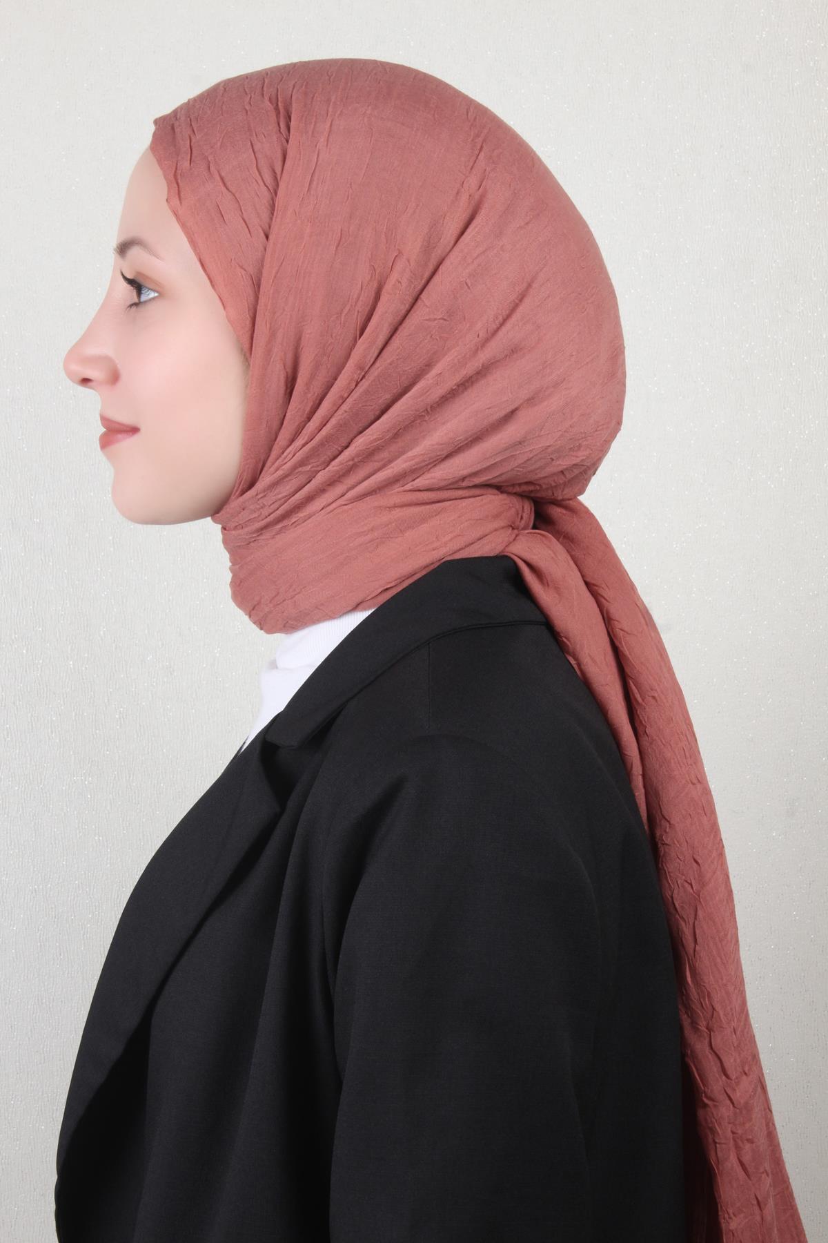 Bambu Kraşlı Şal 2724-17 Kızıl Toprak