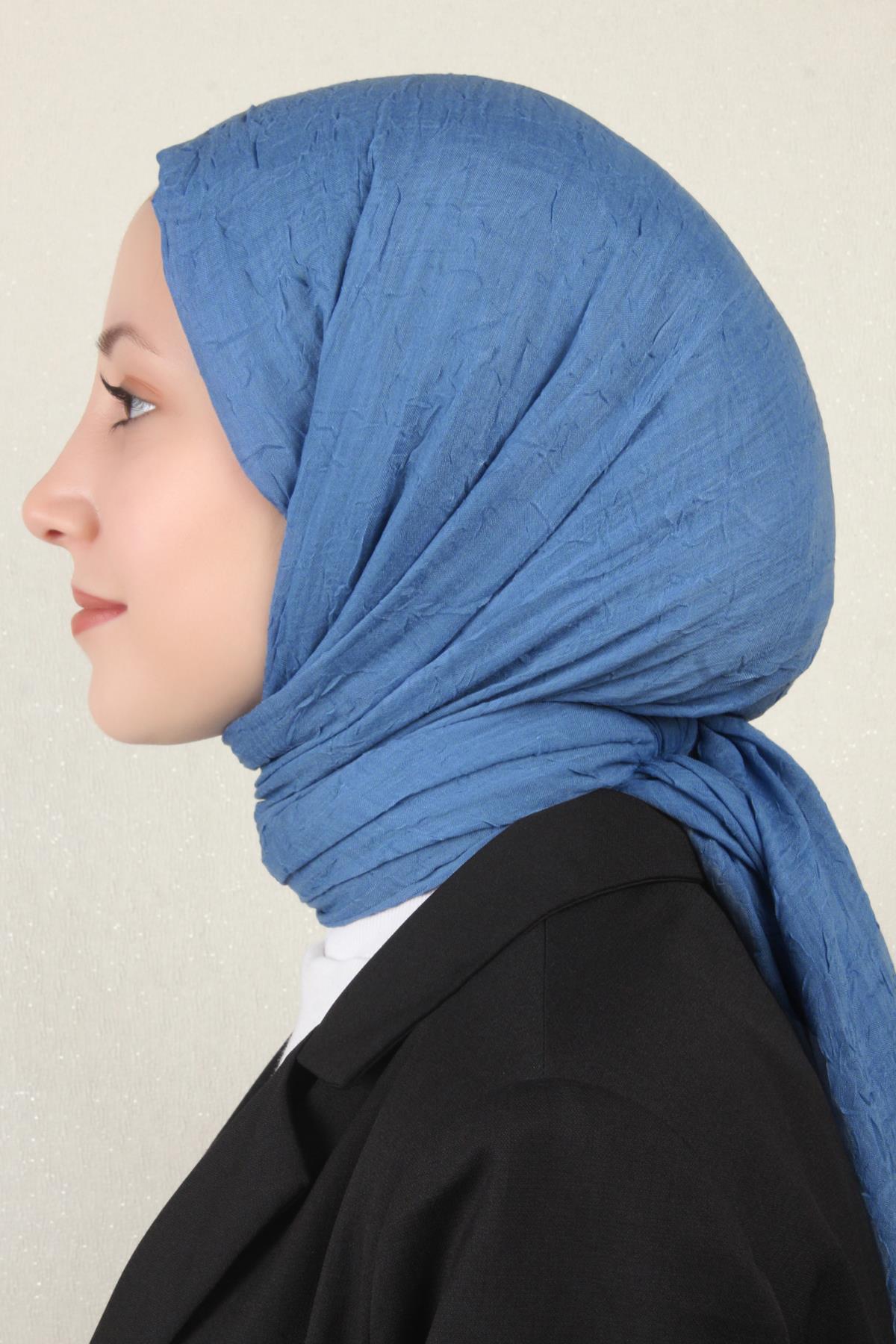 Bambu Kraşlı Şal 2724-23 İndigo