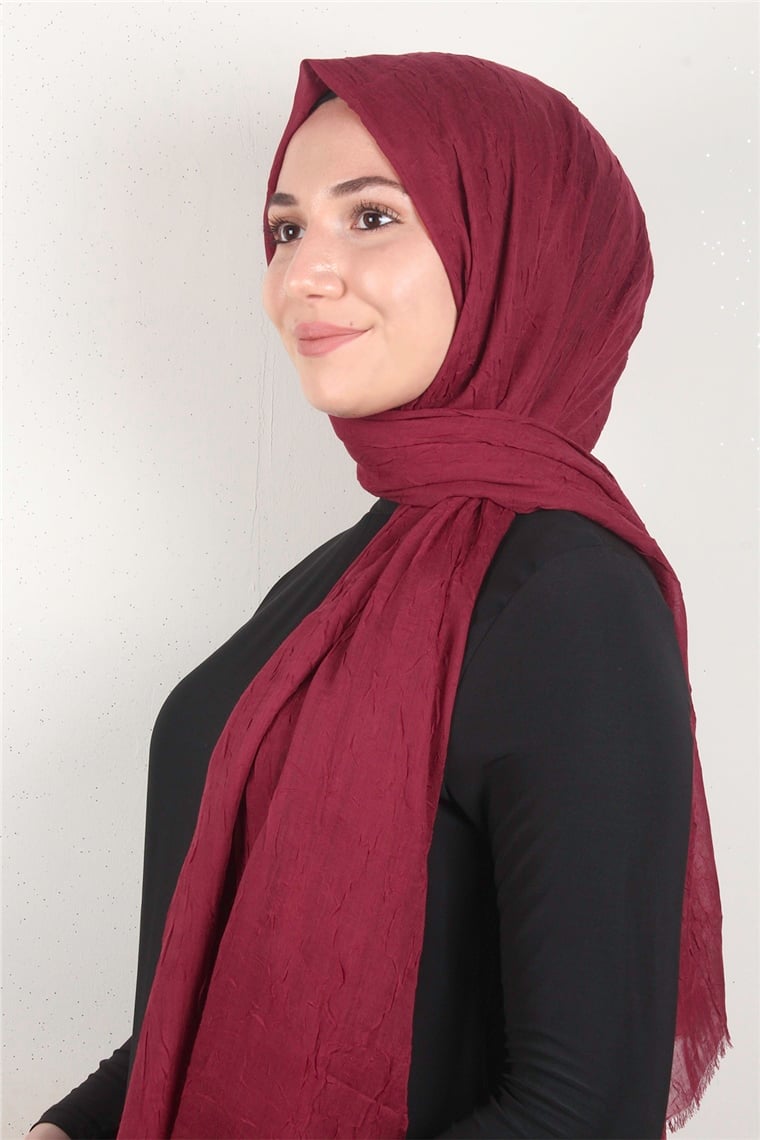 Bambu Kraşlı Şal 2724-28 Bordo
