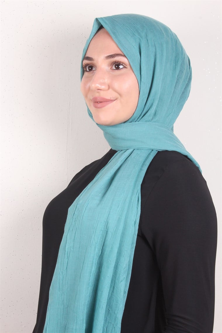 Bambu Kraşlı Şal 2724-38 Mint Yeşili