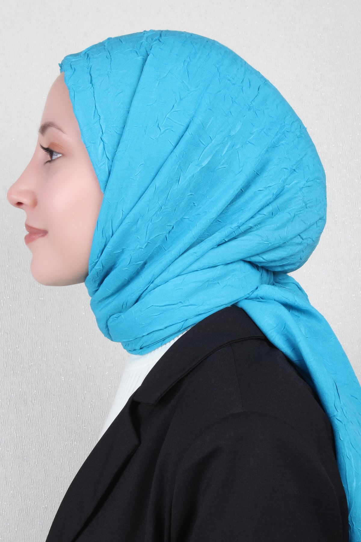 Bambu Kraşlı Şal 2724-56 Mavi