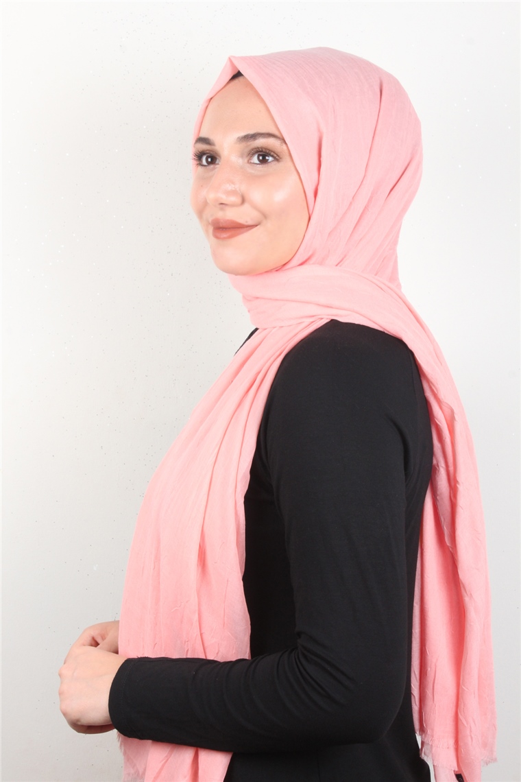 Bambu Kraşlı Şal 2724-66 Şeker Pembe