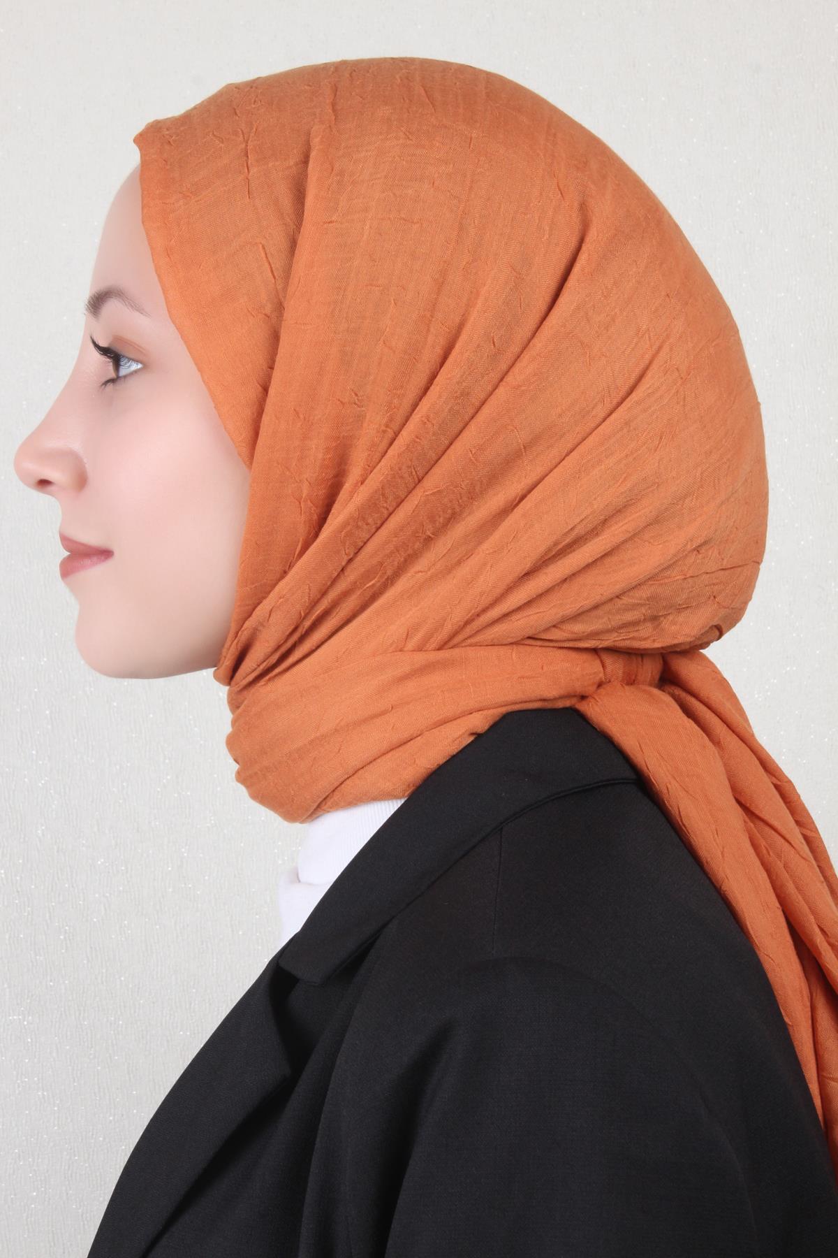 Bambu Kraşlı Şal 2724-67 Turuncu