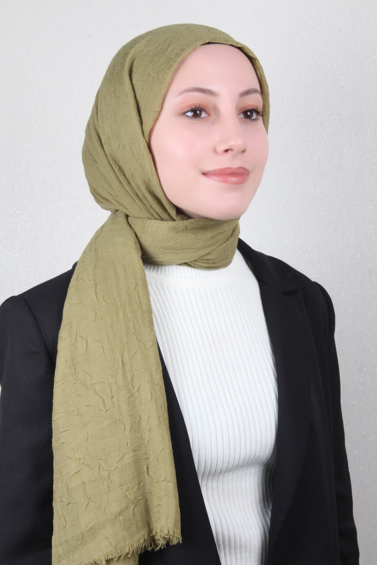 Bambu Kraşlı Şal 2724-73 Fıstık Yeşili