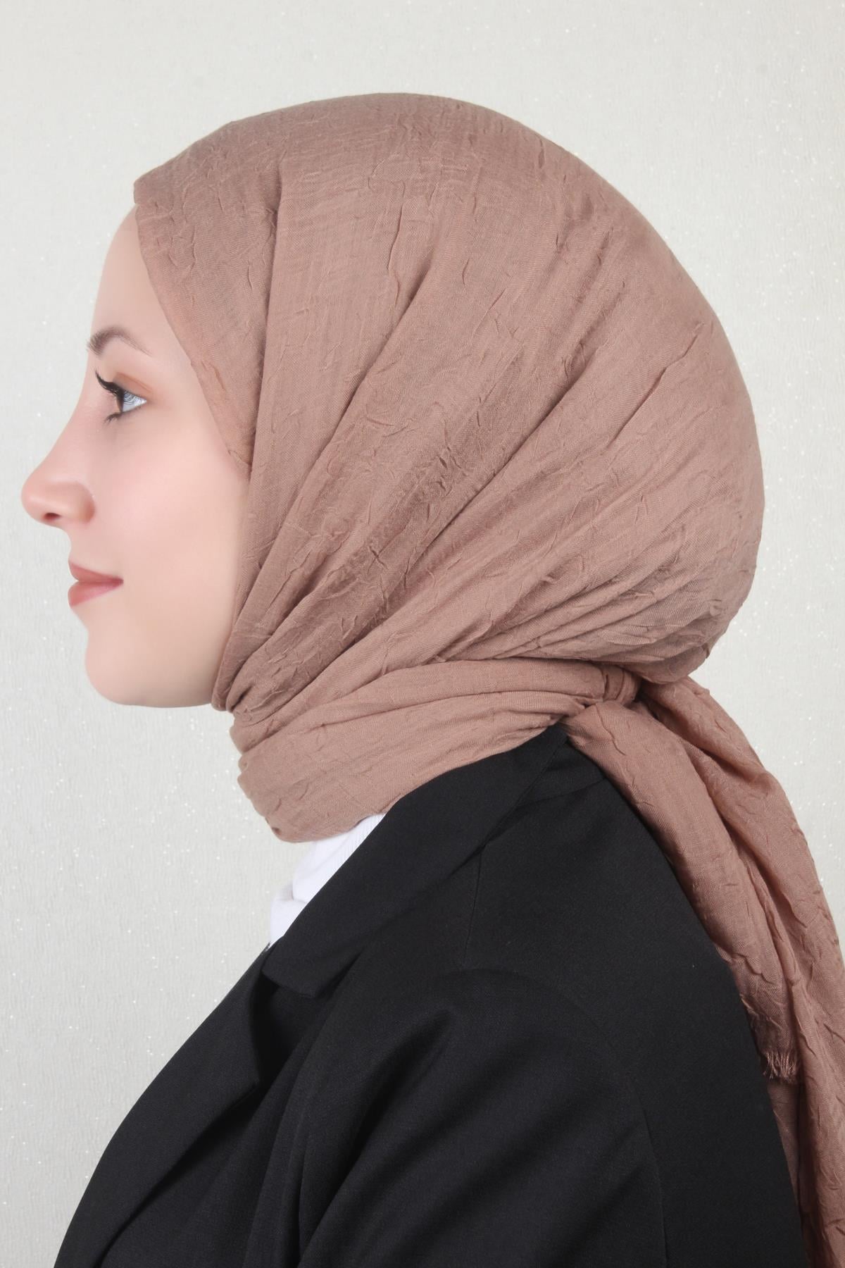 Bambu Kraşlı Şal 2724-78 Sütlü Kahve