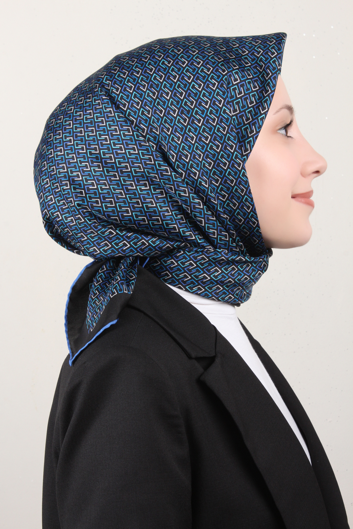 Belli Twil İpek Eşarp 4002-34 Mavi