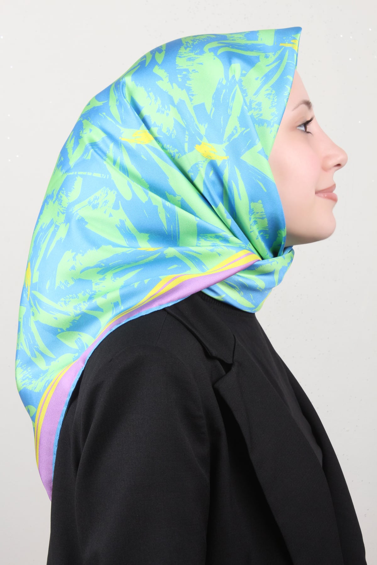 Belli Twil İpek Eşarp 4014-57 Mavi