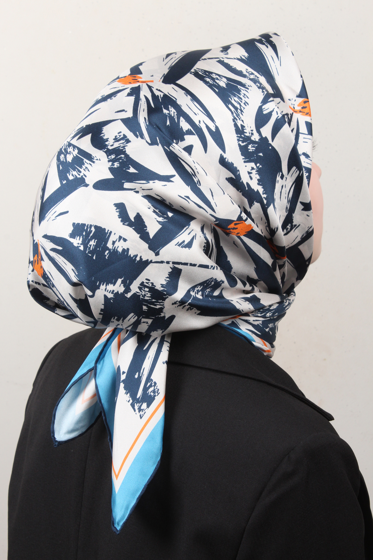 Belli Twil İpek Eşarp 4014-80 Lacivert