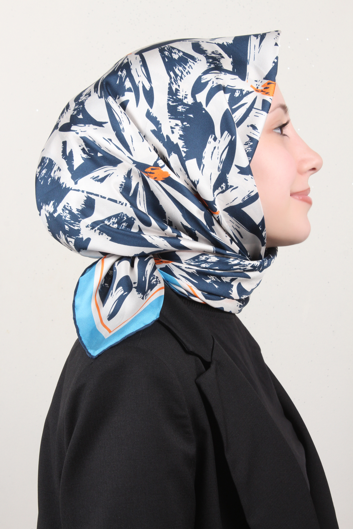 Belli Twil İpek Eşarp 4014-80 Lacivert