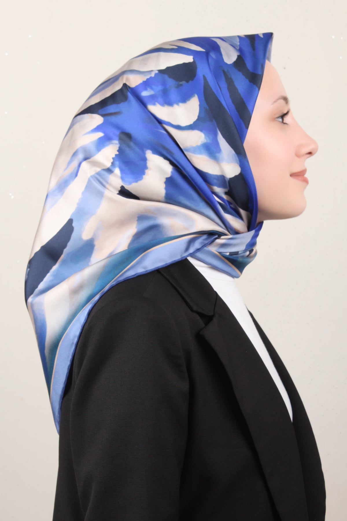 Belli Twil İpek Eşarp 4015-80 Mavi