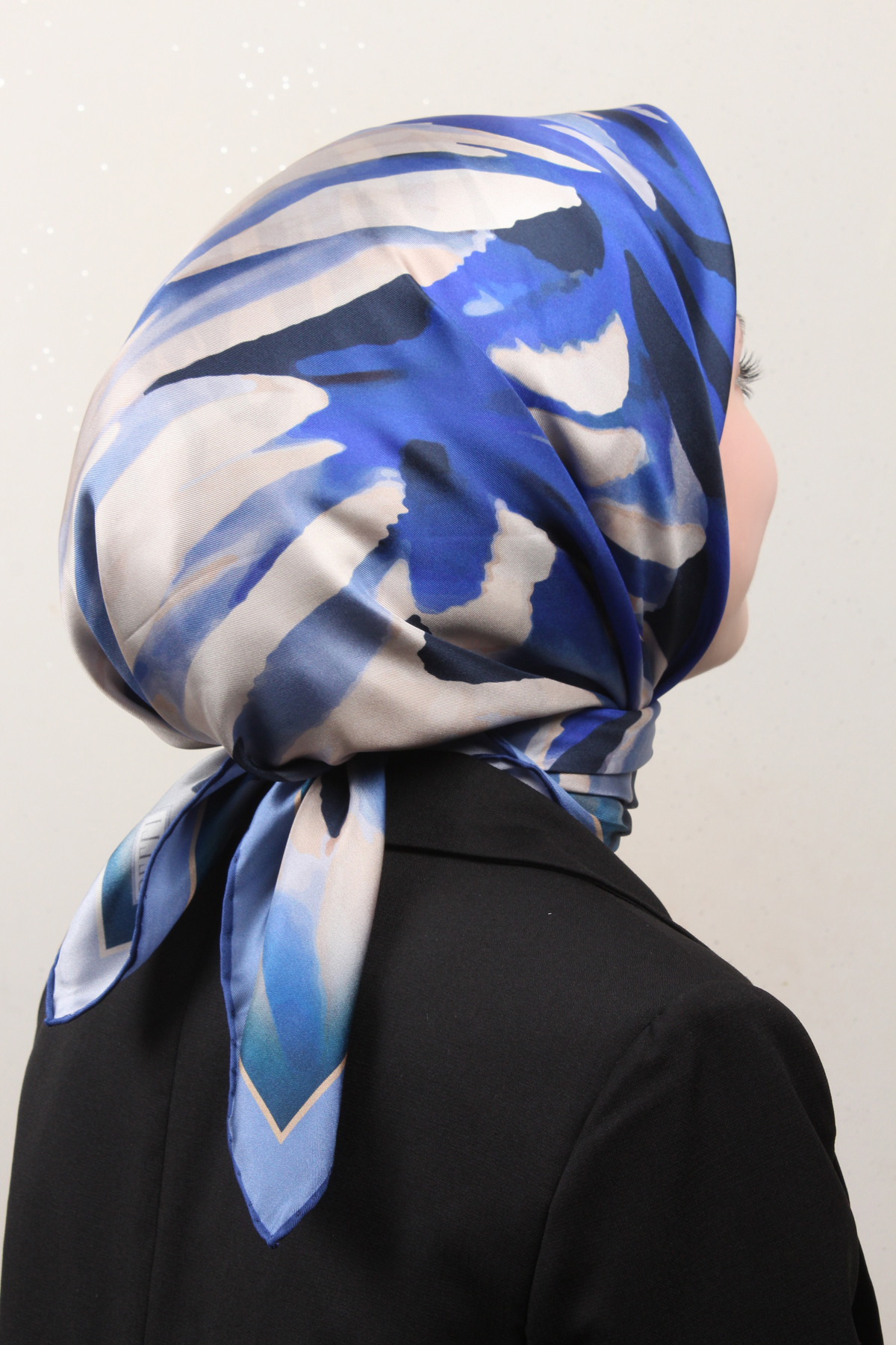 Belli Twil İpek Eşarp 4015-80 Mavi