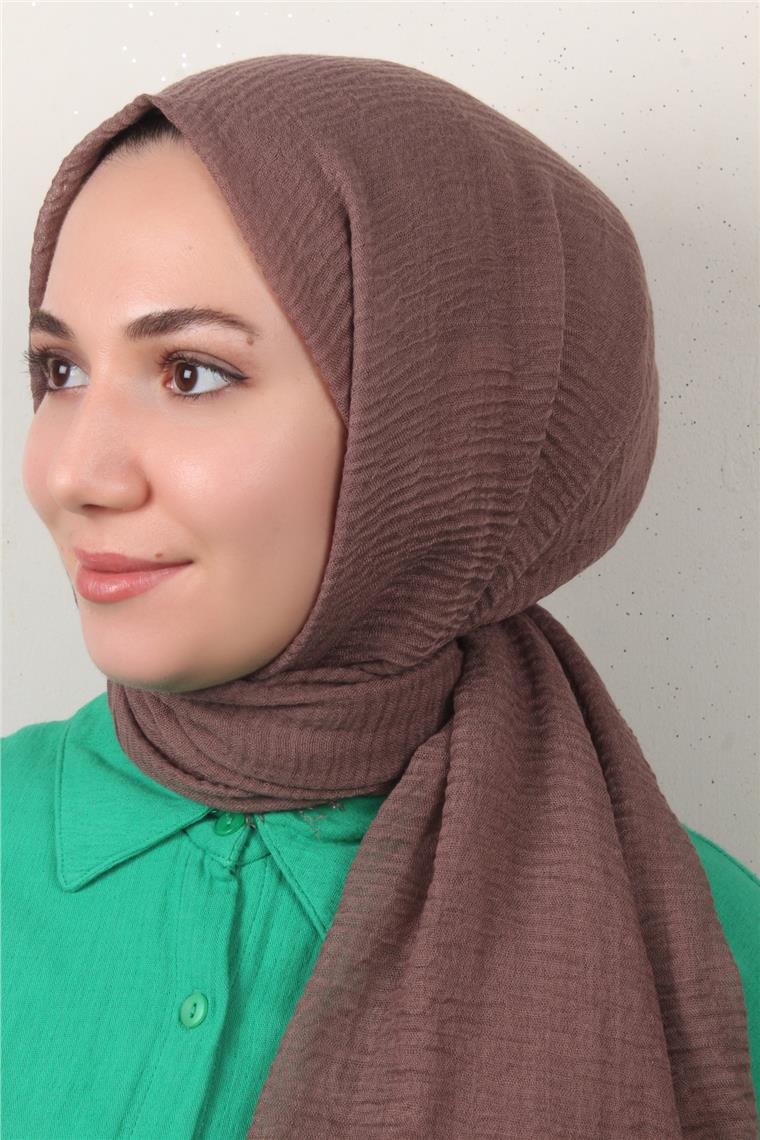 Bürümcük İnce Şal 3093-15 Miskli Kahve