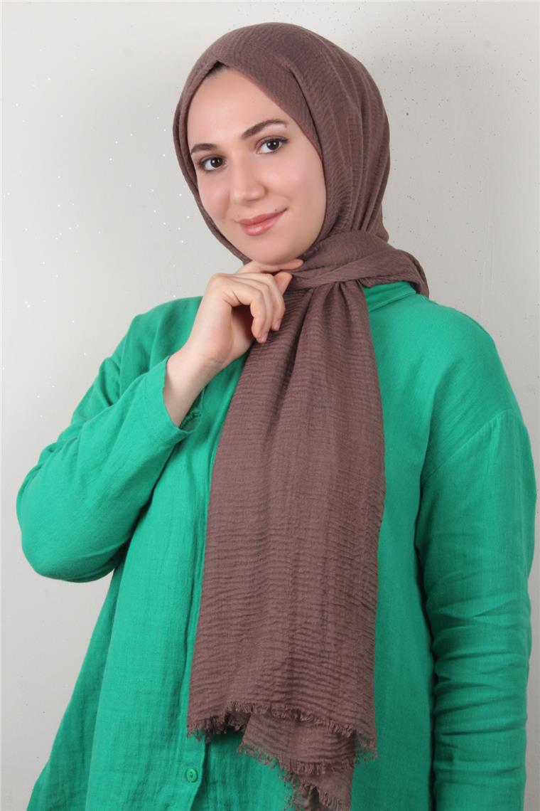 Bürümcük İnce Şal 3093-15 Miskli Kahve