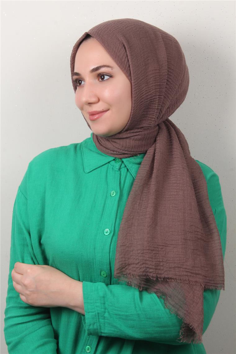 Bürümcük İnce Şal 3093-15 Miskli Kahve
