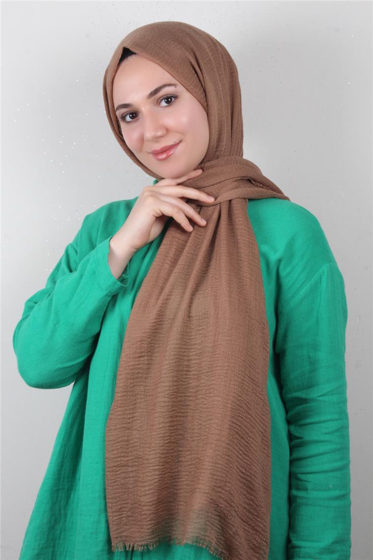 Bürümcük İnce Şal 3093-5 Karamel