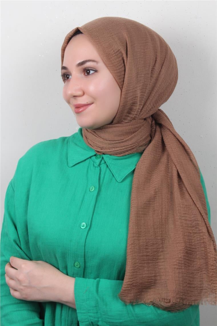 Bürümcük İnce Şal 3093-5 Karamel