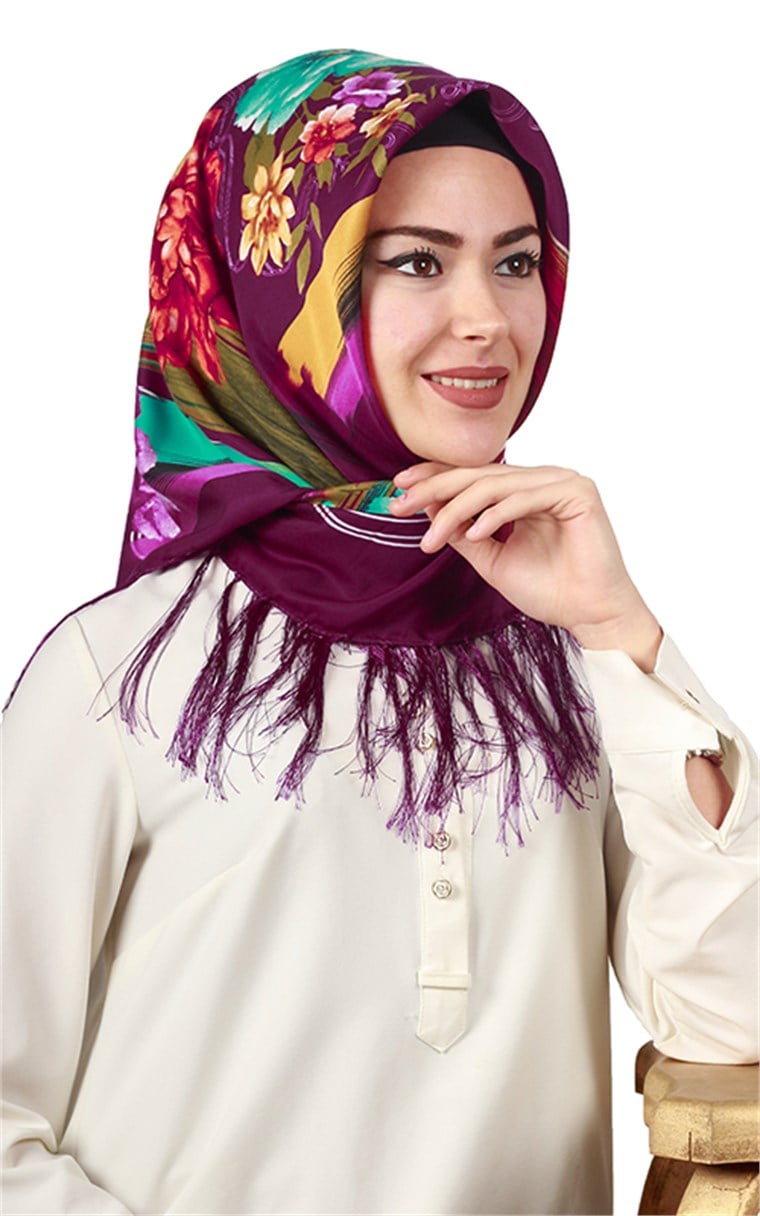 111-0022-02 PİRAMİT PÜSKÜLLÜ EŞARP