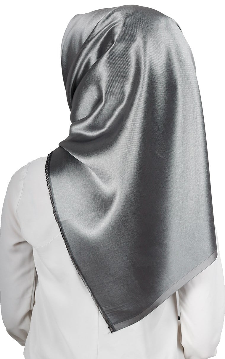 Delux Tafta Eşarp 1000-14 Gümüş