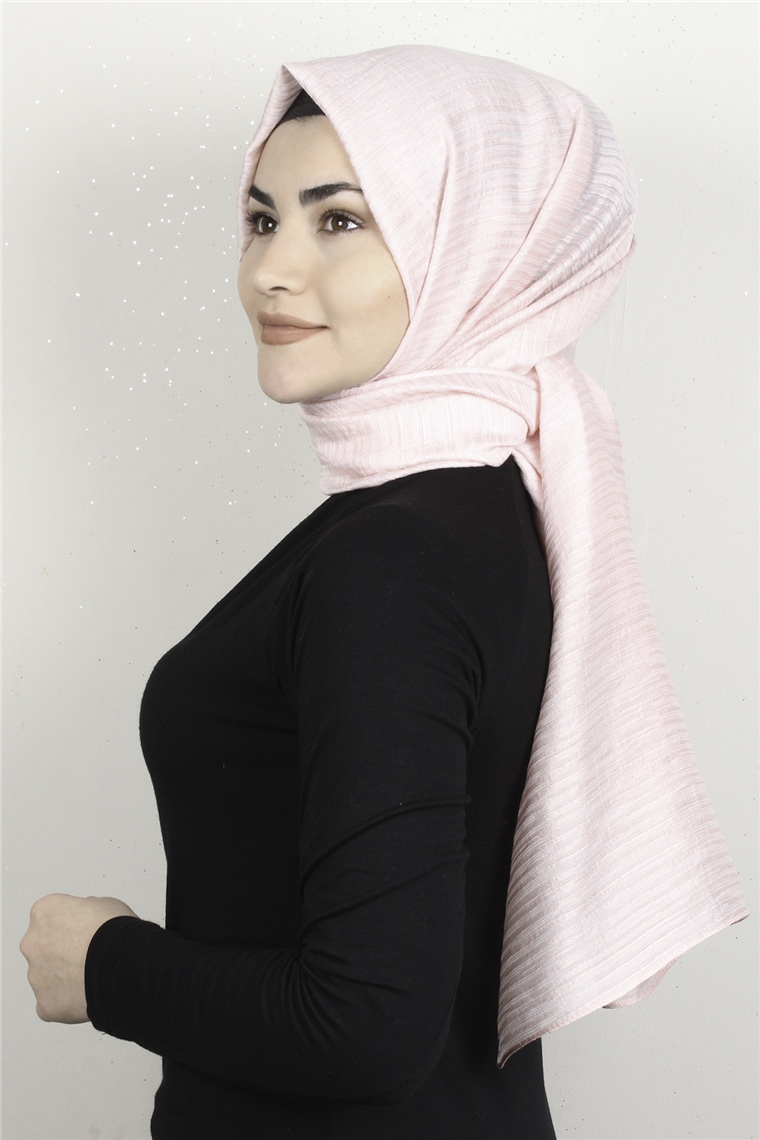 Çizgili Royal Şal 1497-18 Toz Pembe
