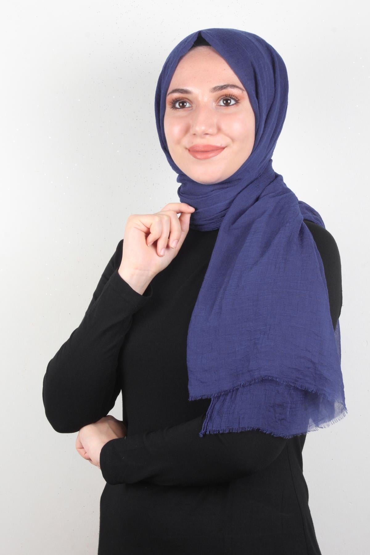 Comfort Pamuk Şal 2722-76 Koyu İndigo