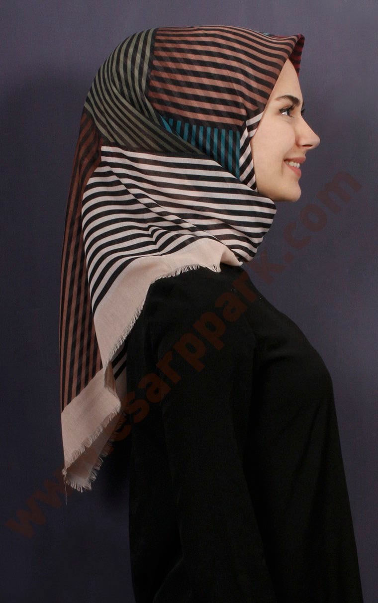 Coton Kare Eşarp 1208-7