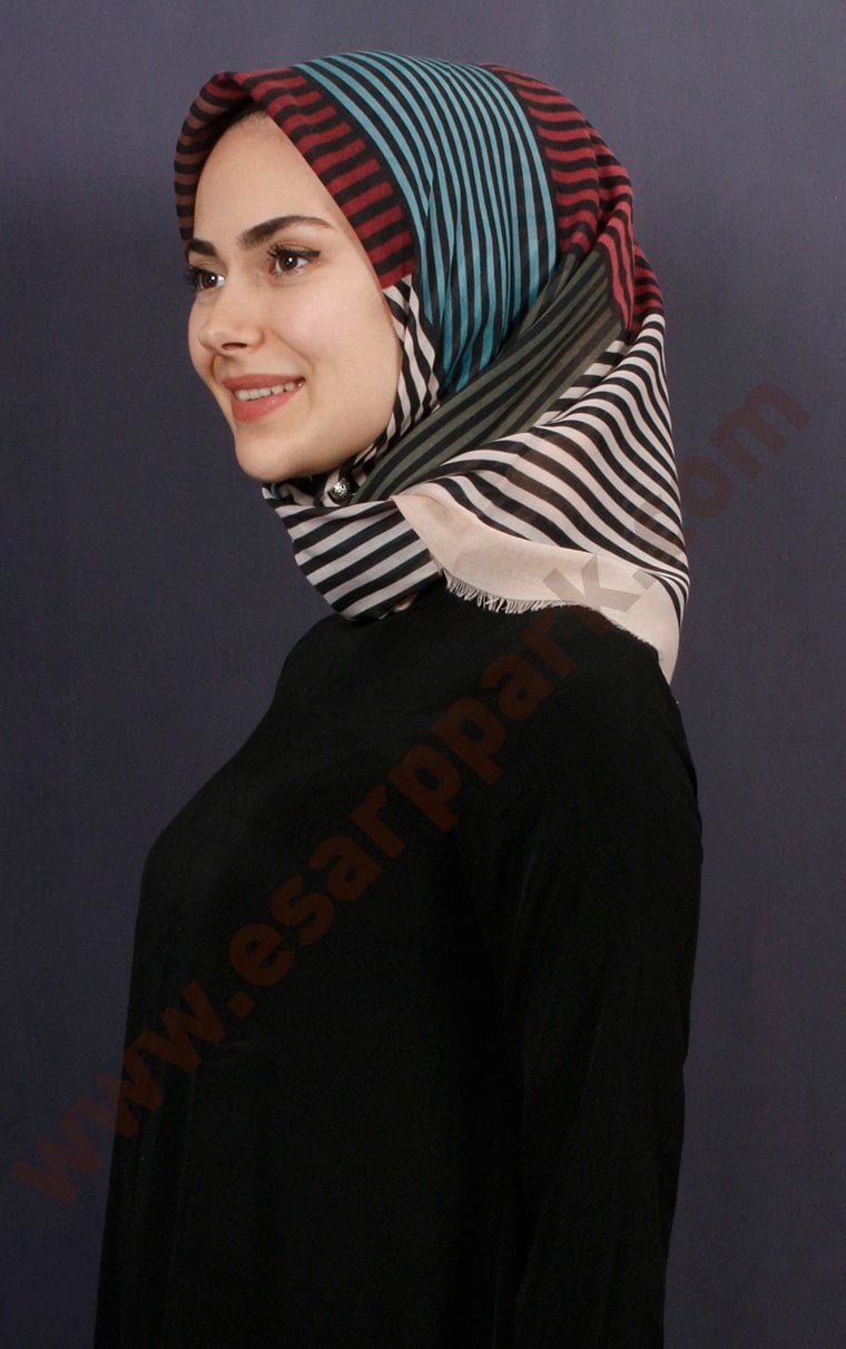 Coton Kare Eşarp 1208-7