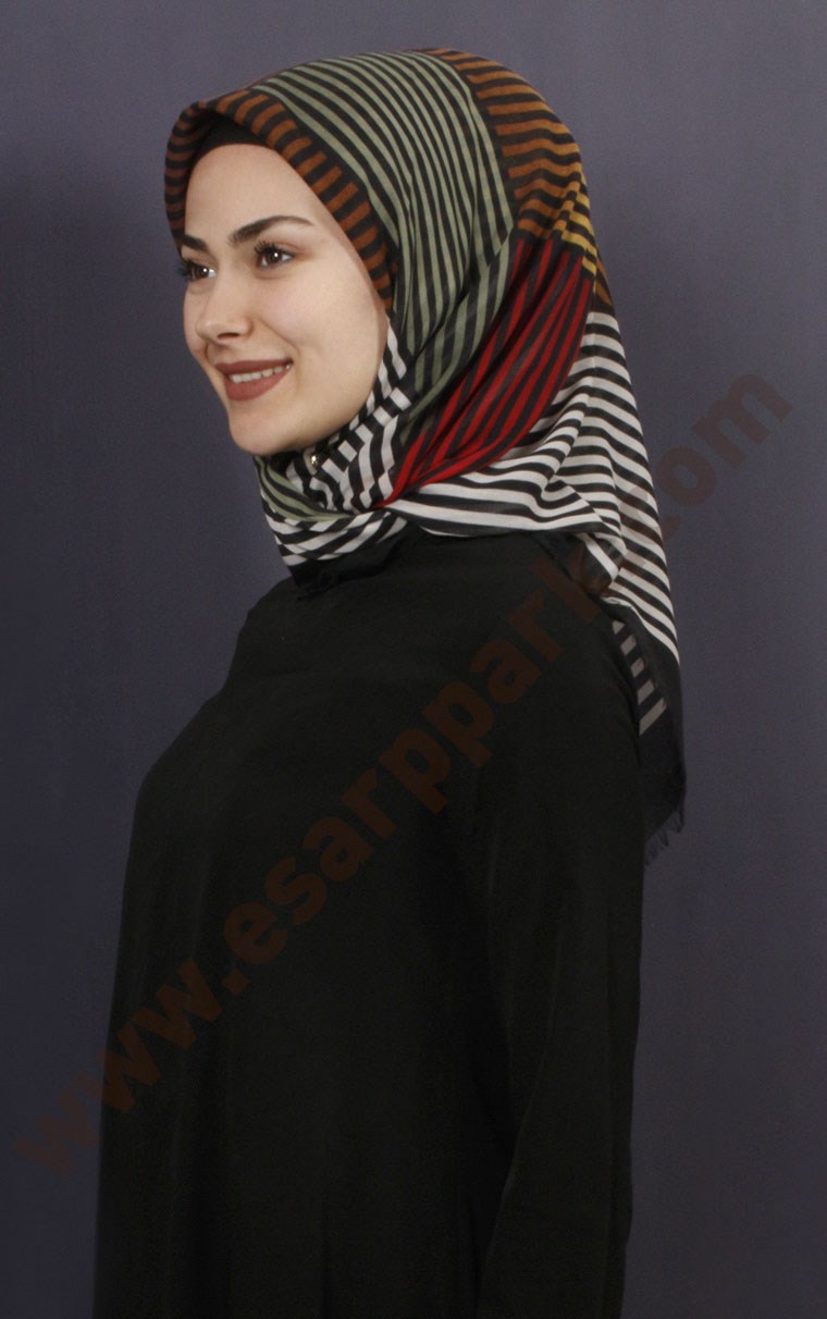 Coton Kare Eşarp 1208-8