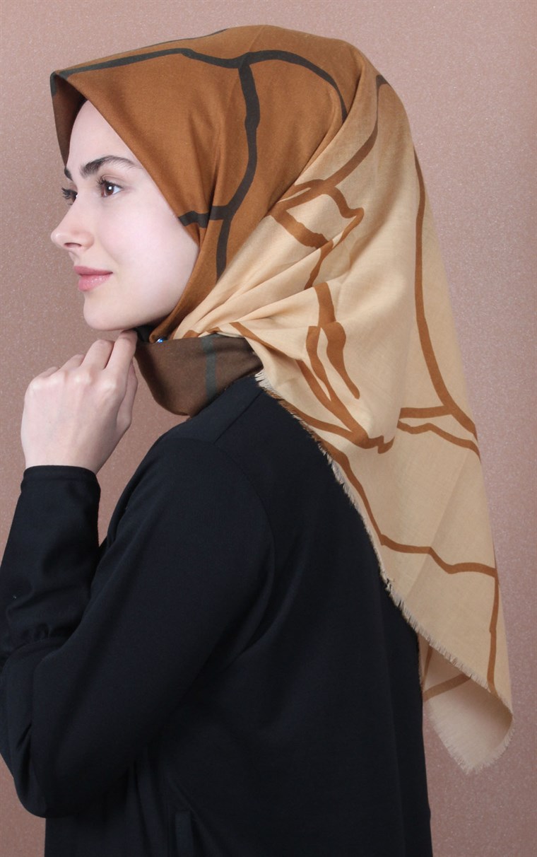 Coton Kare Eşarp 1212-16