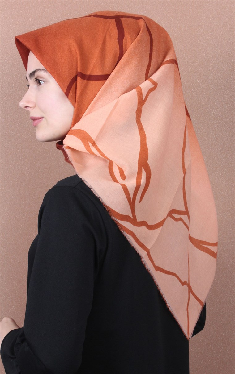 Coton Kare Eşarp 1212-8