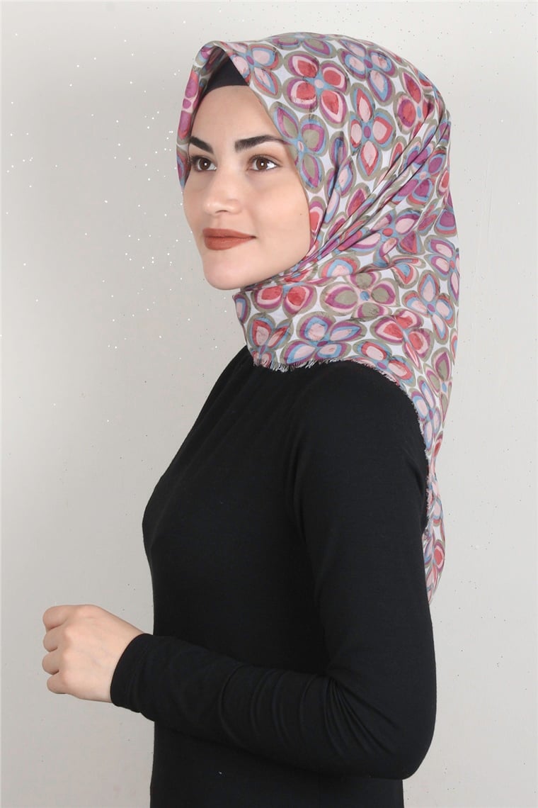 Coton Kare Eşarp 1676-16