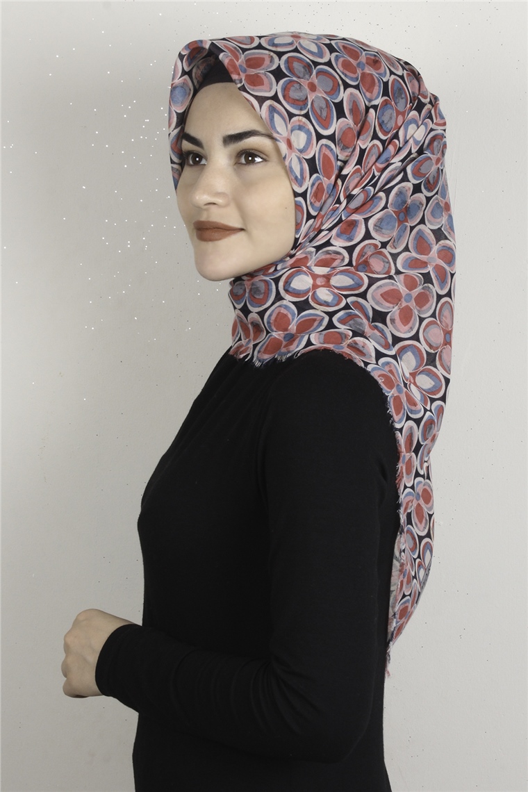 Coton Kare Eşarp 1676-18
