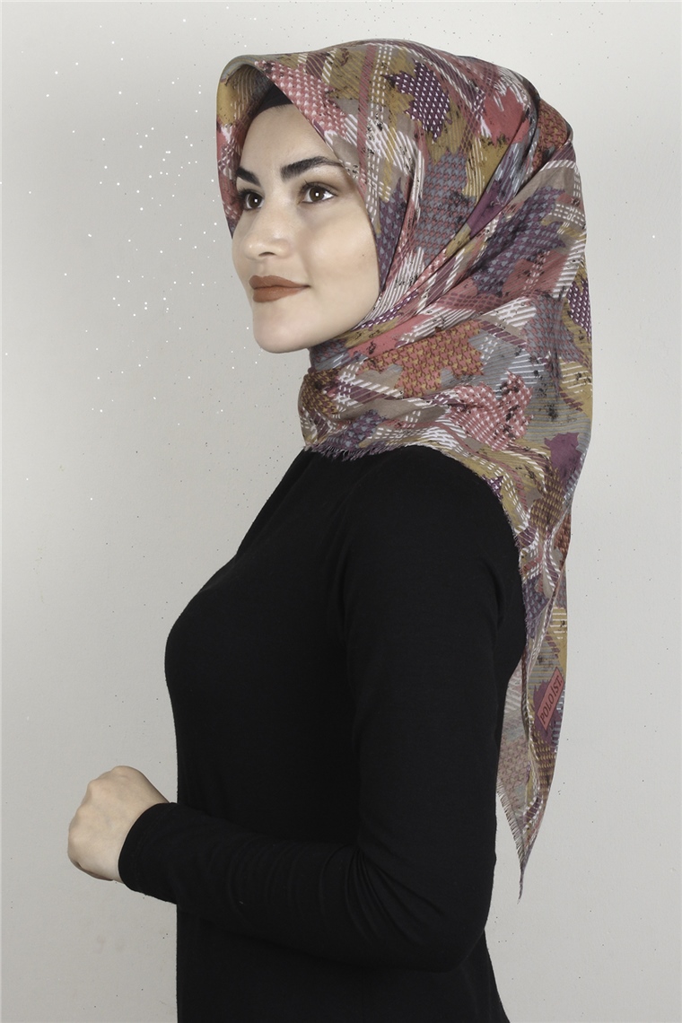 Coton Kare Eşarp 1677-17