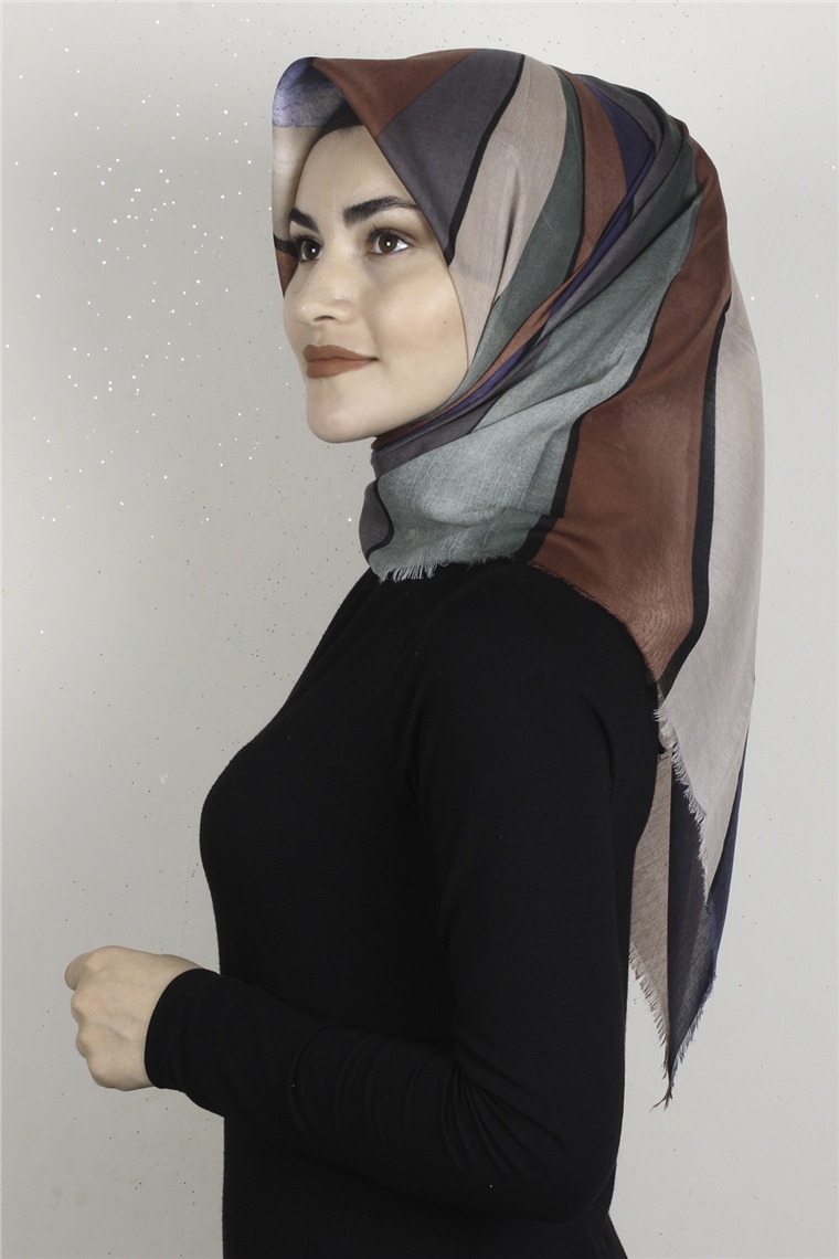 Coton Kare Eşarp 1678-11 Kızıl Toprak