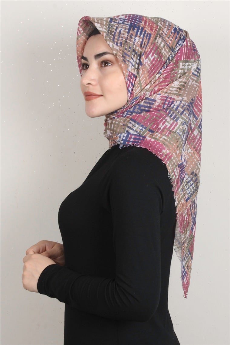 Coton Kare Eşarp 1680-8 Çağla Yeşili