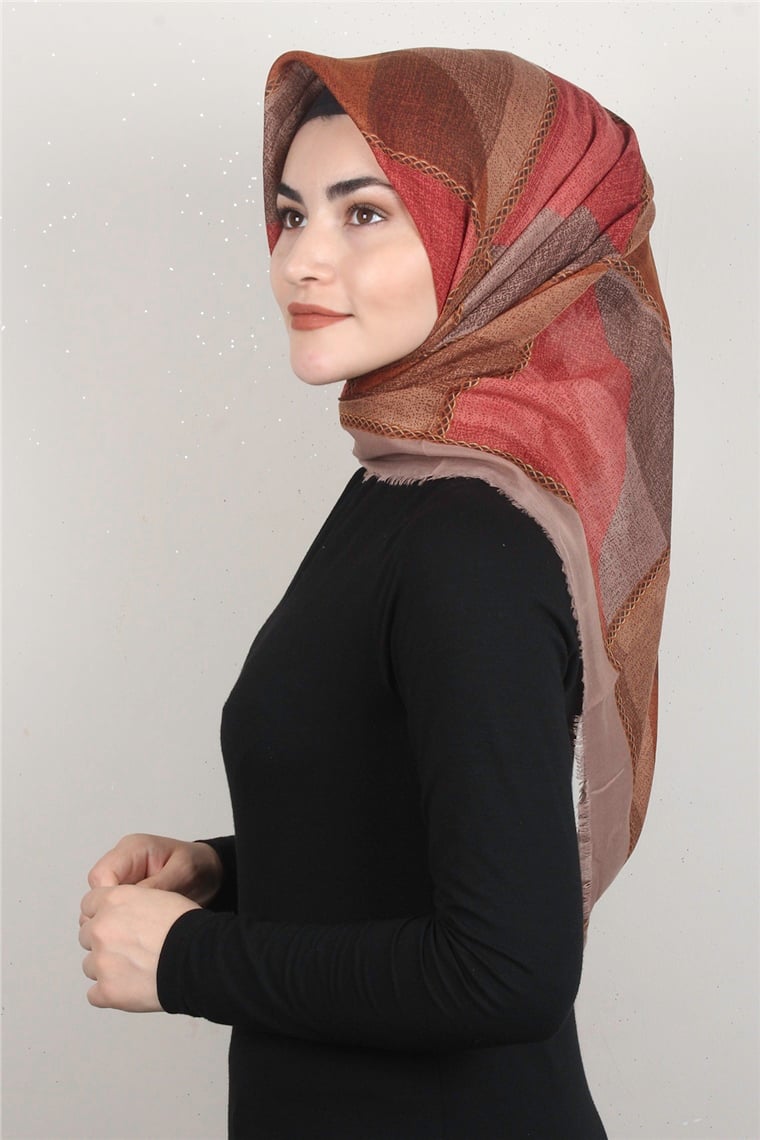 Coton Kare Eşarp 1682-11 Fondoten