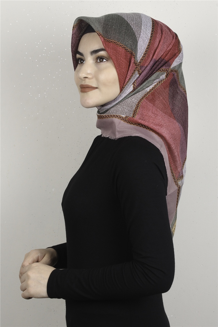 Coton Kare Eşarp 1682-3 Pudra