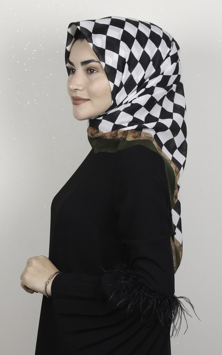 Coton Kare Eşarp 1687-4