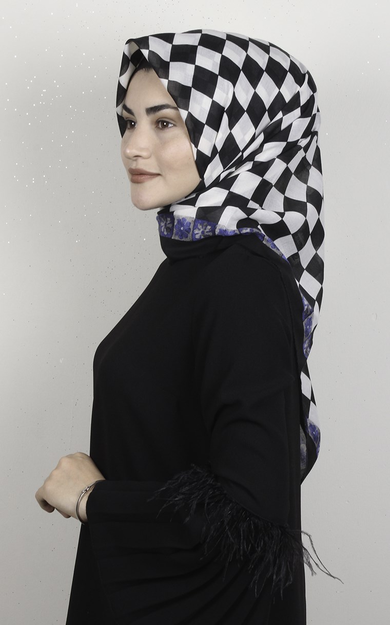 Coton Kare Eşarp 1687-5
