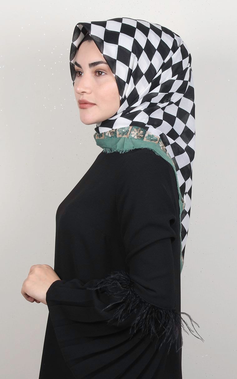 Coton Kare Eşarp 1687-6