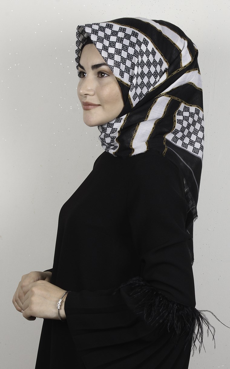 Coton Kare Eşarp 1688-15