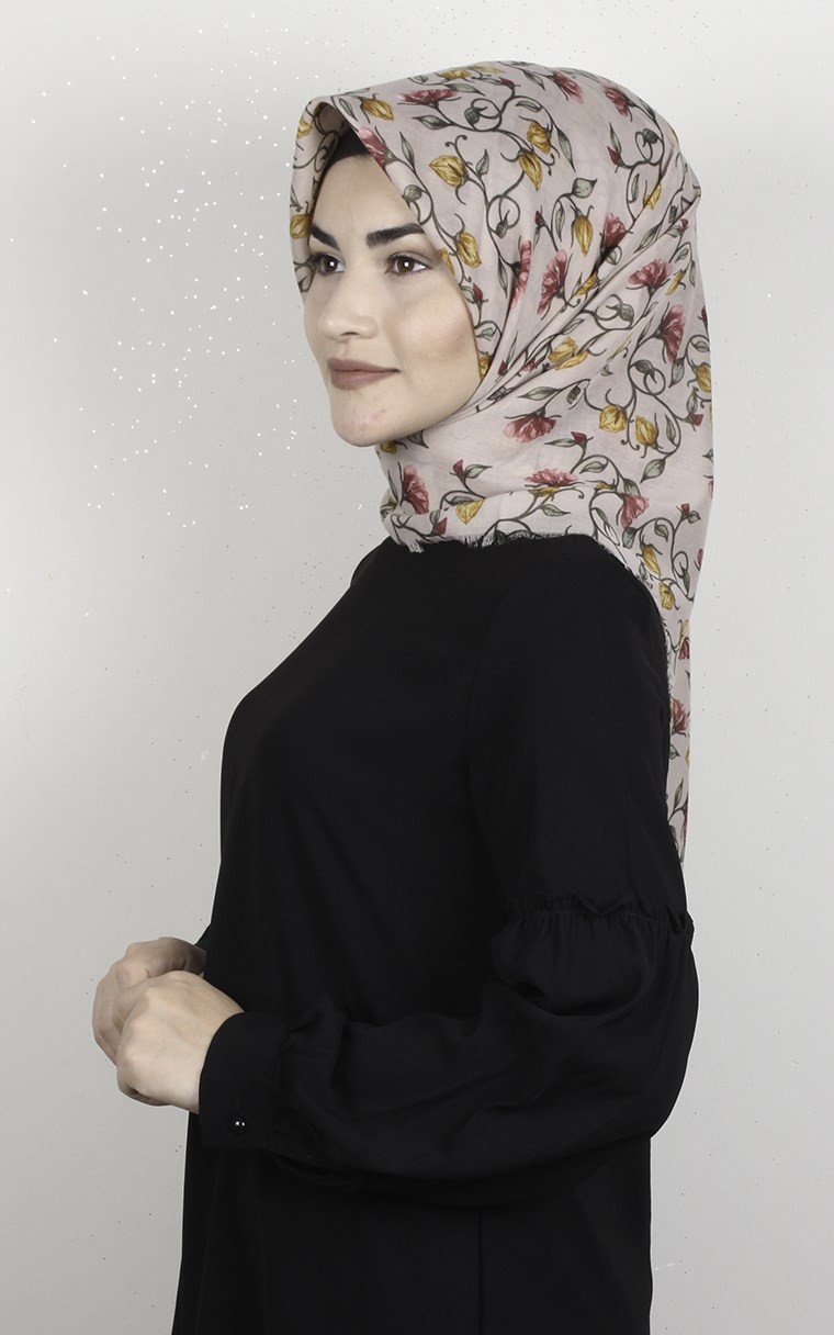 Coton Kare Eşarp 1689-5