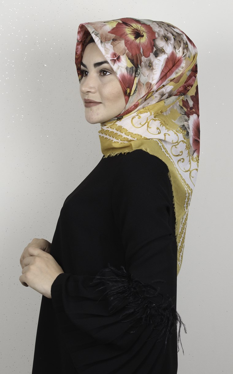 Coton Kare Eşarp 1696-1