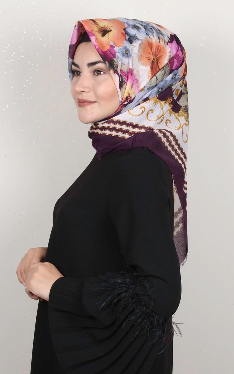 Coton Kare Eşarp 1696-3