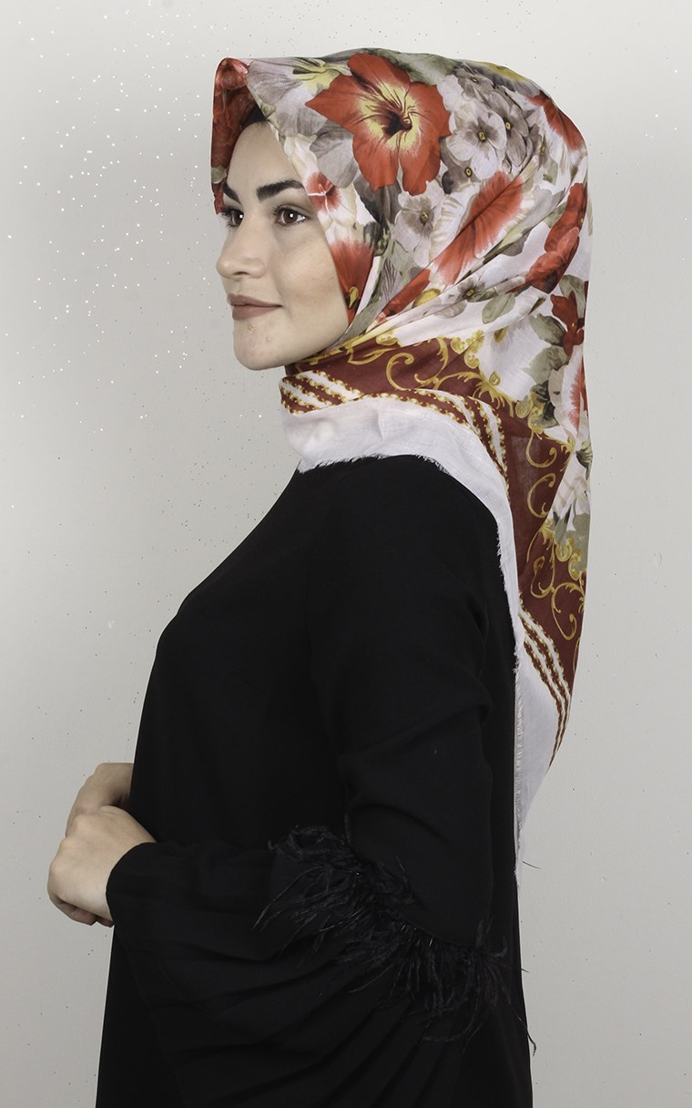 Coton Kare Eşarp 1696-5