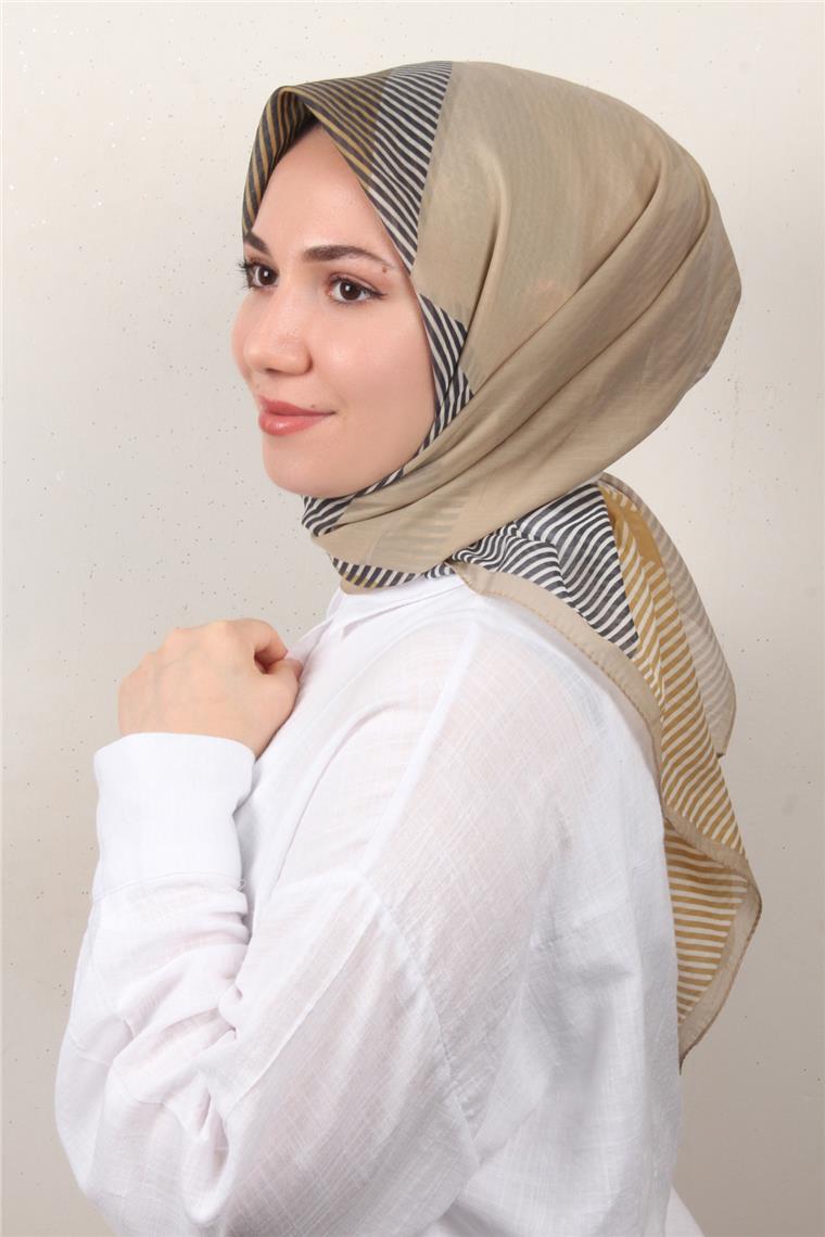 Coton & Silk Eşarp 3646-5 Hardal