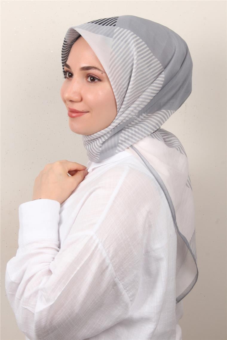 Coton & Silk Eşarp 3646-3 Gri